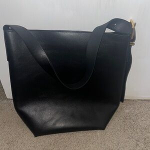 Madewell Black Leather Tote Bag NWT